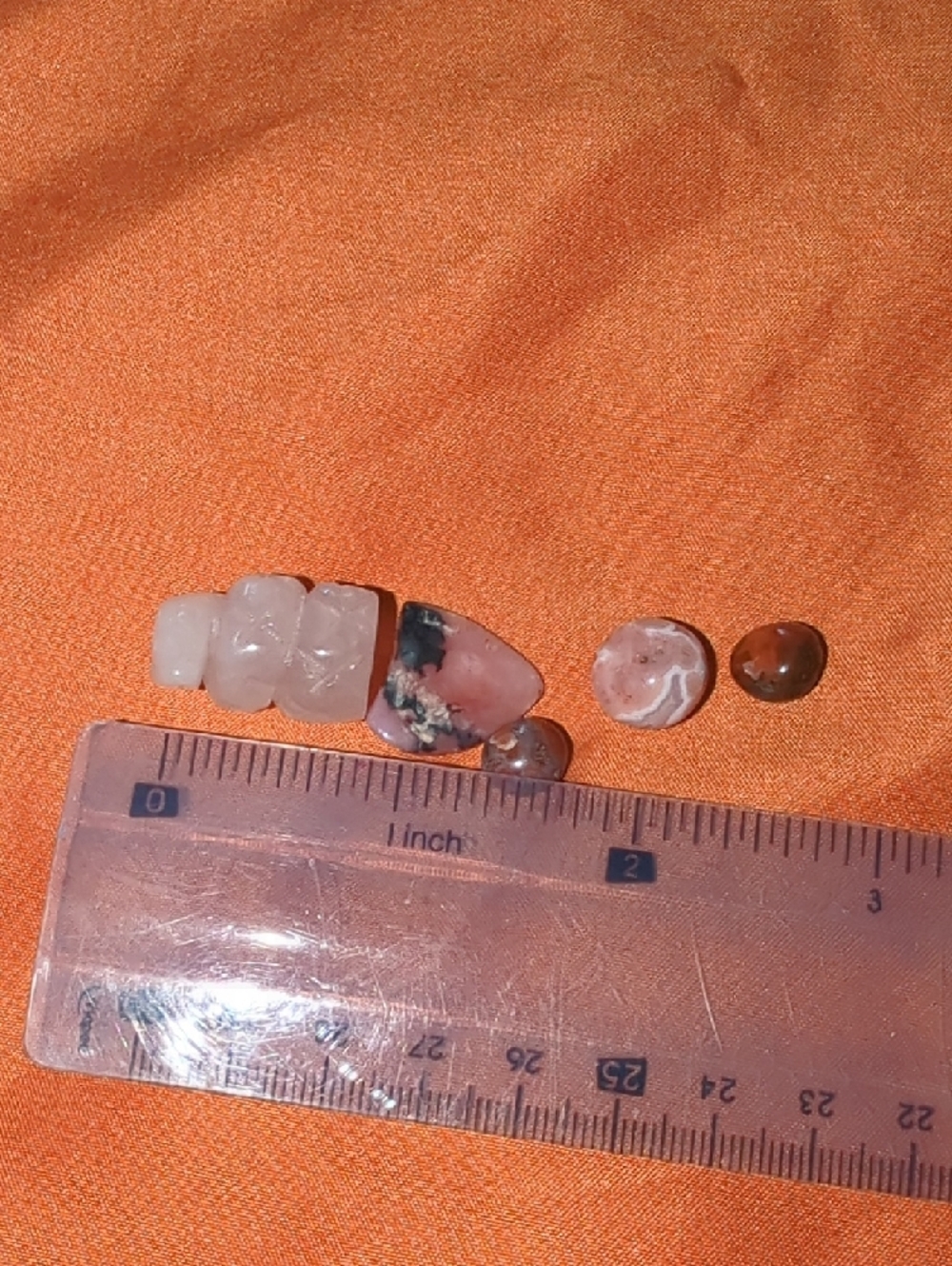 Rose Quartz Carving & Tumbled Stones - Pink, Rose, White & Brown - Picture 3 of 6